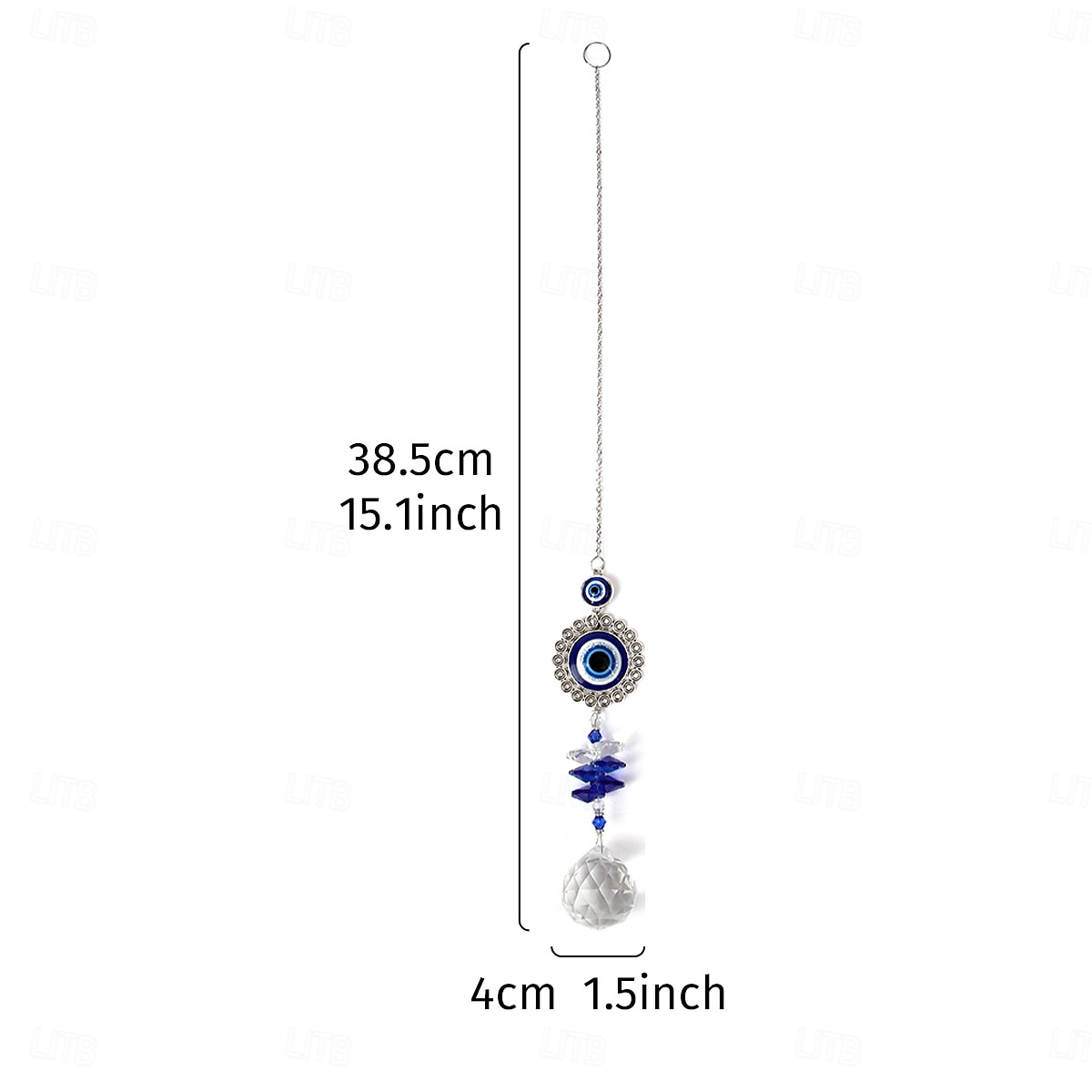 1 шт., украшение на стену в виде круглого синего кристалла, подвесное украшение в виде синего глаза, подходит для украшения сада, террасы, двора, веранды, балкона и теплого подарка. 2025 - $6.99 –P2