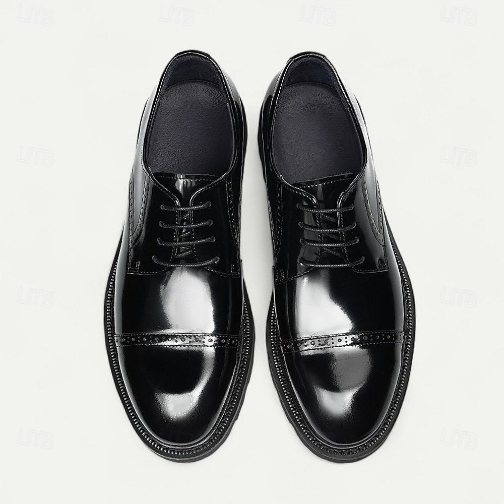 Мужские светло-коричневые туфли-оксфорды, классические деловые туфли на шнуровке с отделкой в стиле броги для офиса, свадеб и вечерних мероприятий 2025 - €104.15 –P12