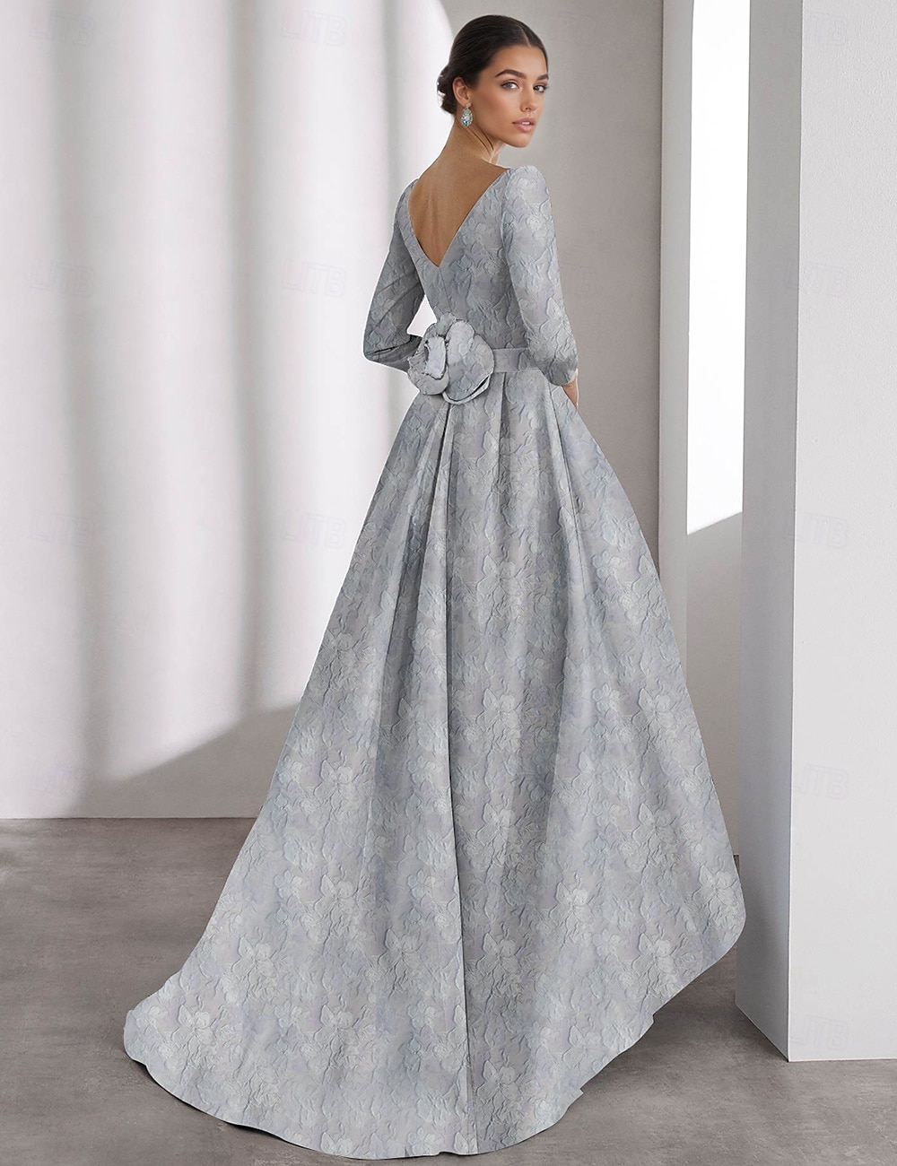 A-Linie Asymmetrisch Knöchellänge Cocktailkleider Abendkleid Ballkleid Festliche Kleidung Elegant Vintage Kurzarm V Ausschnitt Hochzeit Formell Nylon mit Blumenmuster Tasche 2026 - $195.99 –P2