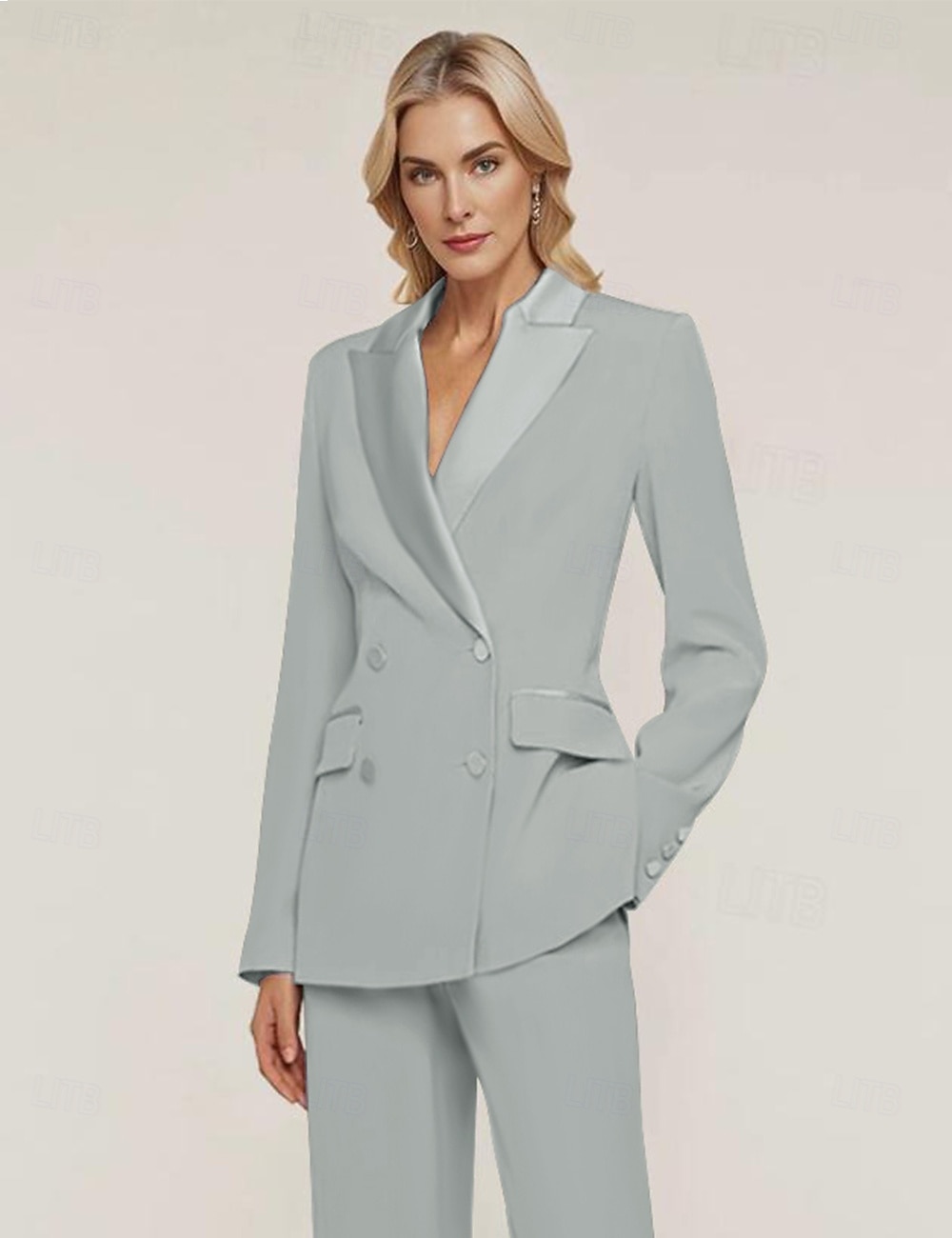 Női Blézer Sport kabát Előírásos Esküvői vendég Sifon Elegáns Hosszú ujj Csúcs hajtóka Dupla soros 2025 - $104.99 –P14
