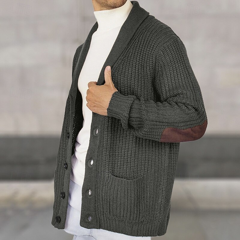Herren Pullover Strickjacke Gerippt Stricken Normale Oberteile Gestrickt Einfach Schalkragen Urlaub Mode Lässig Alltagskleidung Bekleidung Frühling & Herbst Schwarz Braun M L XL 2026 - $39.99 –P2