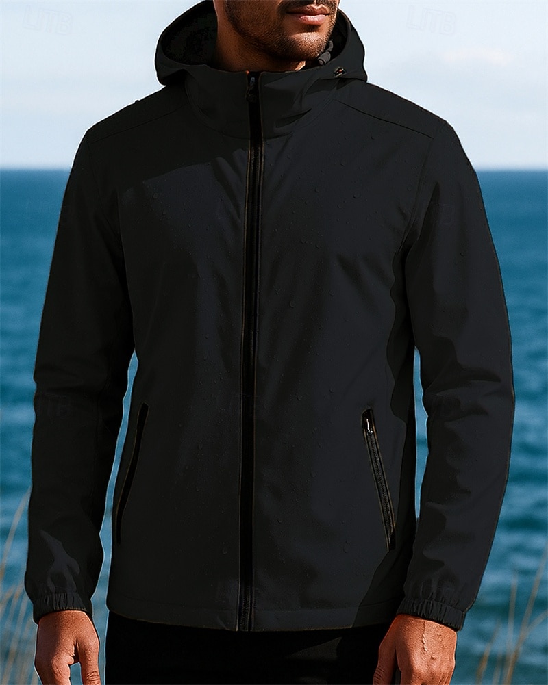 Miesten Tuulitakki Softshell-takki Vaellustakki Ulko- Vedenkestävä Tuulenkestävä Vaellusasut Vaellusvaatteet Syksy Topit Telttailu / Retkely / Luolailu Juoksu Yhtenäinen väri Musta Punainen Sininen 2025 - $35.99 –P6