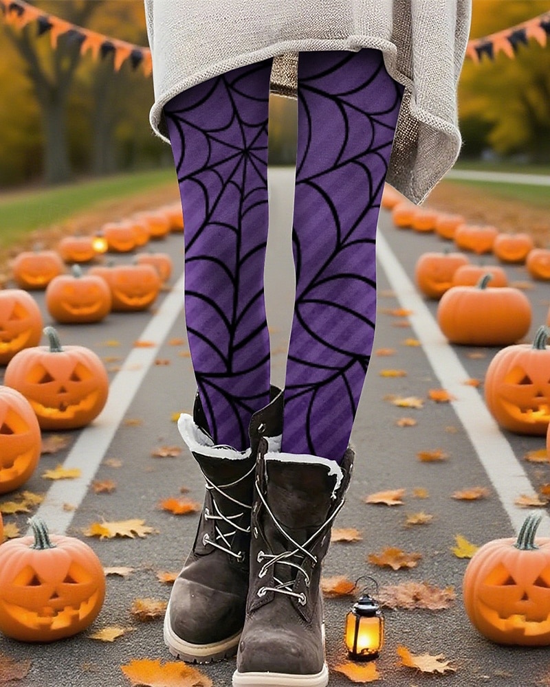 Damen Hosen Hose Leggings Gemütliche Leggings Streetwear Lässig Volle Länge Hohe TaillePantsHalloween Grafikdrucke Elastischer Bund Druck Atmungsaktivität Bequem Dehnbar Urlaub Straße Alltagskleidung 2025 - $24.99 –P3