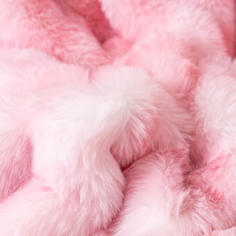 Nowy dwustronny koc z imitacji futra królika w stylu tie-dye z 2025 roku, gruby koc na jesień i zimę, narzuta na sofę i do domu 2025 - $14.49 –P8