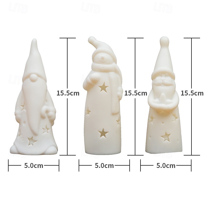 3pcs Christmas Candle Light Santa Claus Christmas Snowman LED Night Light Battery Powered Christmas Party New Year Home Creative Desktop Ornaments Holiday Atmosphere Light 2025 - CAD $21.99 –P10