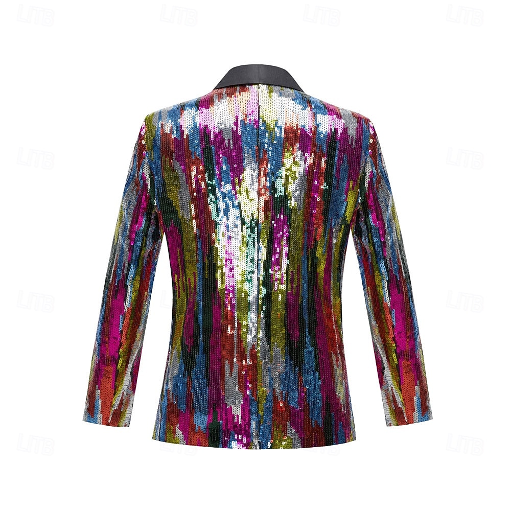 Homme Veste blazer Col châle Mode Fête Couleur Unie Blazer Multicouleur Coupe Slim Coupe sur mesure à boutonnage simple à un bouton de 2025 ? $90.99 –P2