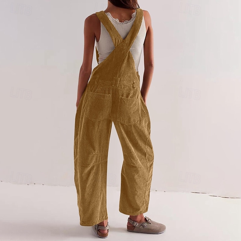 Per donna Normale Tuta Attivo Tinta unica Senza Maniche Collo a U Tasca Bottoni Vacanza Quotidiano Vestibilità regolare Nero Giallo Rosa Autunno del 2026 a $41.99 –P19