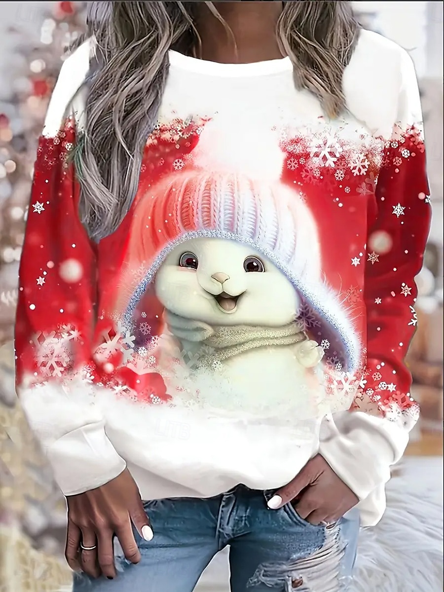 Damskie Bluza z kapturem Z kapturem Graficzny Zwierzę Moda Codzienny Długi rękaw Półgolf Zwykłe topy Ulica Na co dzień Nadruk Czerwony Niebieski Fioletowy Zielony Wiosna Jesień Zima 2025 - $29.99 –P3