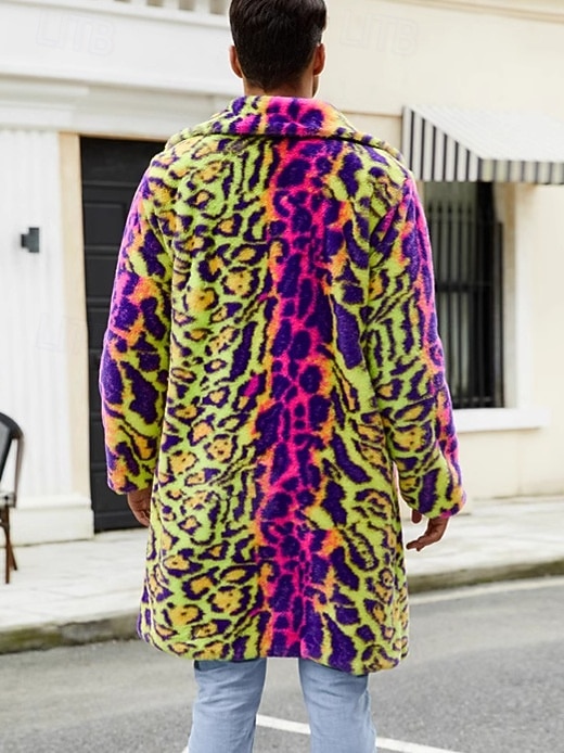 Hombre Abrigo de invierno Abrigo de Piel Gabardina Vacaciones Casual Invierno Poliéster Suave Al Aire Libre Ropa de calle Ropa Atrevido Calentadores Leopardo Bolsillo Diseño 2026 - $91.99 –P2