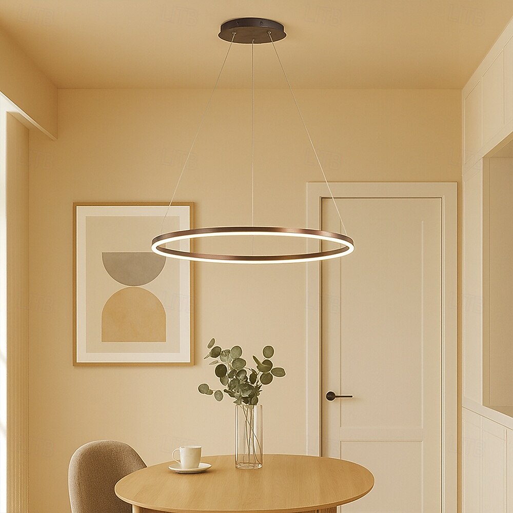 2026年 LED　ペンダント　ライト　40/60/80cm　1ライト　リングサークル　デザイン　調光可能　アルミニウム　塗装仕上げ　豪華　モダン　スタイル　ダイニングルーム　ベッドルーム　ペンダント　ランプ　110-240v　リモコン　調光可能  コレクション – CAD $235.05 –P11