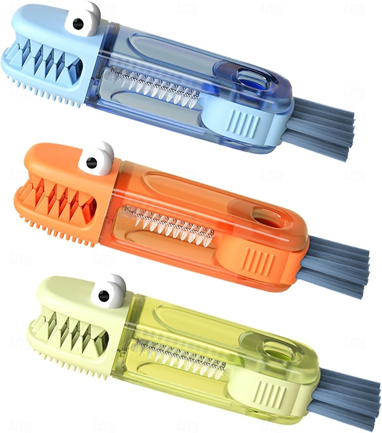 Cepillo de limpieza de cocodrilo 3 en 1 con cepillos de fregado intercambiables, juego de cepillos para limpiar grietas, para espacios reducidos entre biberones, vaso apto para biberones, ranuras y 2025 - $6.49 –P2