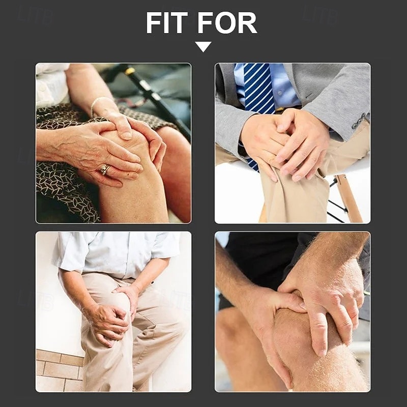 زوج واحد من أكمام الركبة ذاتية التسخين بالضغط على نقاط معينة من التورمالين، وسادات ركبة حرارية مزدوجة الجوانب من نبات الشيح للرجال &دعامة دعم المفاصل الدافئة للنساء لعلاج برودة الساقين وتخفيف آلام 2026 - $10.99 –P12