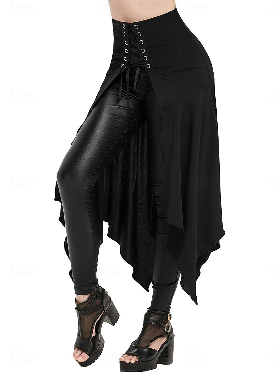 Per donna Vintage Principessa Casual Maxi Vita Alta Gonne Semplice Tasca Orlo asimmetrico Inelastico Quotidiano Feste Blu Vinaccia Nero Verde Primavera del 2026 a $21.99 –P4