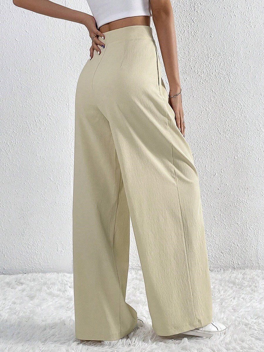 Per donna Gamba larga Pantaloni Streetwear Casual Lungo Vita Alta Semplice Traspirabilità Morbido Micro-elastico Vacanza Streetwear Abbigliamento quotidiano Nero Rosa Blu chiaro Albicocca Autunno del 2025 a $26.99 –P2
