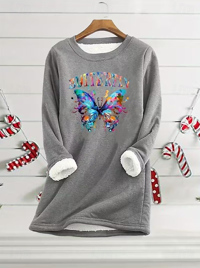 Naisten Pullover-huppari Kuvitettu Kirjain Lämmin Vapaa-aika Sumea Pitkähihainen Tiukka pyöreä kaula-aukko Pyöreä kaula-aukko Tavalliset topit Katu Kausaliteetti Vaalea vaaleanpunainen Musta 2025 - $25.99 –P4