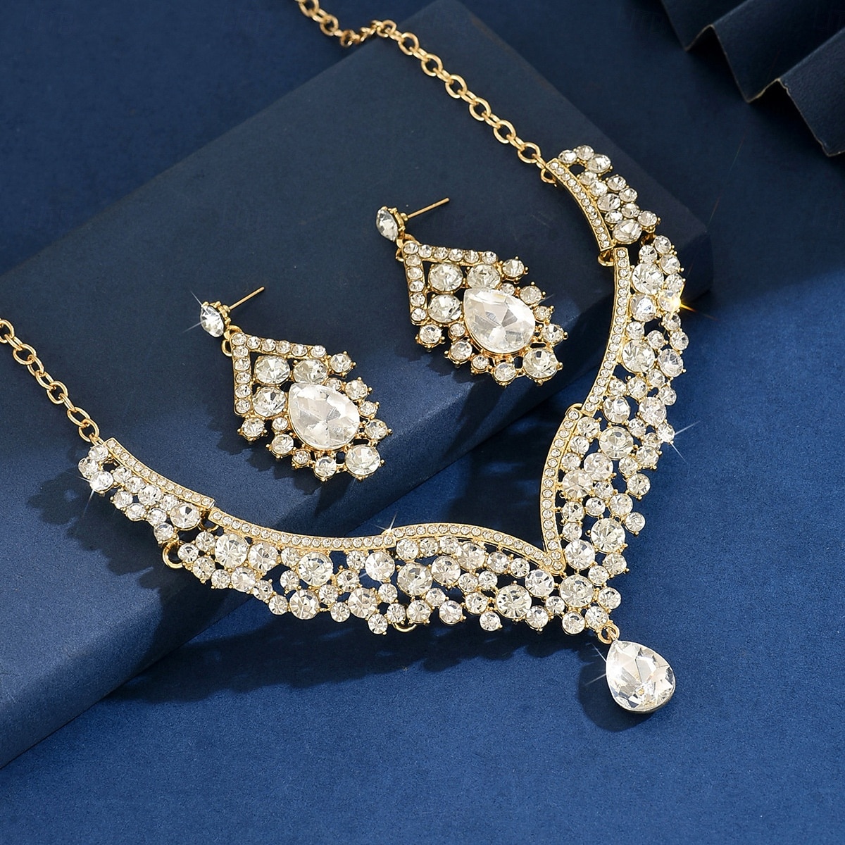 Женский комплект из фиолетового ожерелья и серег со стразами — блестящие винтажные украшения для вечеринок в стиле Гэтсби, бальных танцев и официальных вечеров 2026 - $11.99 –P5