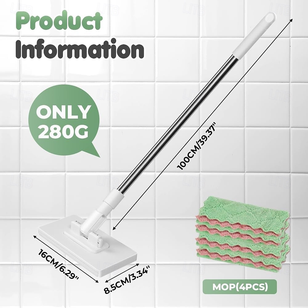 Disposable Dust Mop with 4 Reusable Cloths 39" Long Handle Wet and Dry Mopping Sweeper Stick with Locking Head & Sweeping Cloths for Multi Surface Floor Cleaning 2025 - $12.99 –P9
