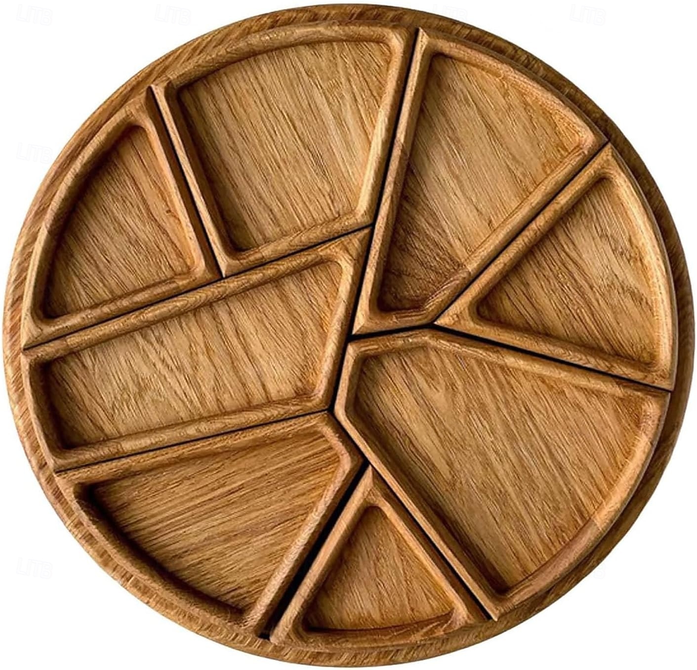 8-teiliges geteiltes Holztablett, geteiltes Serviertablett aus Massivholz, geteilter Servierteller aus Verbundholz für Snacks, Tee und kleine Portionen – ideal für Partys, Picknicks und den 2025 - $23.99 –P9