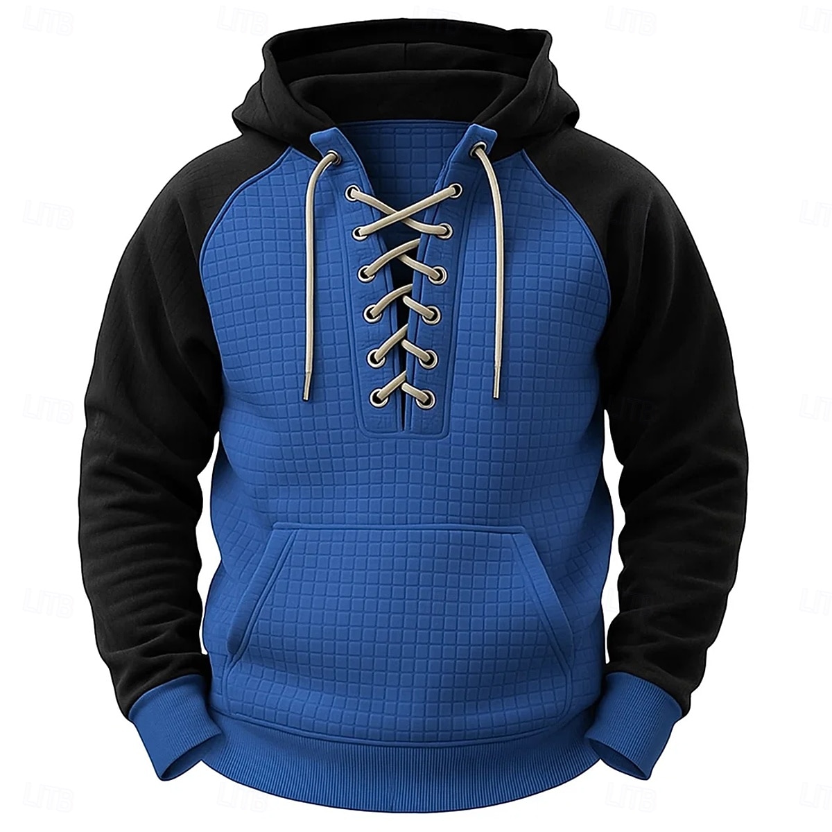 Hombre Sudadera Sudadera con estampado de gofres Sudadera Con Capucha Pull-over Verde Ejército Azul Marino Azul Piscina Caqui Gris Con Capucha Plano Acordonado Retazos Deporte Casual Diario Ropa de 2025 - $32.99 –P1