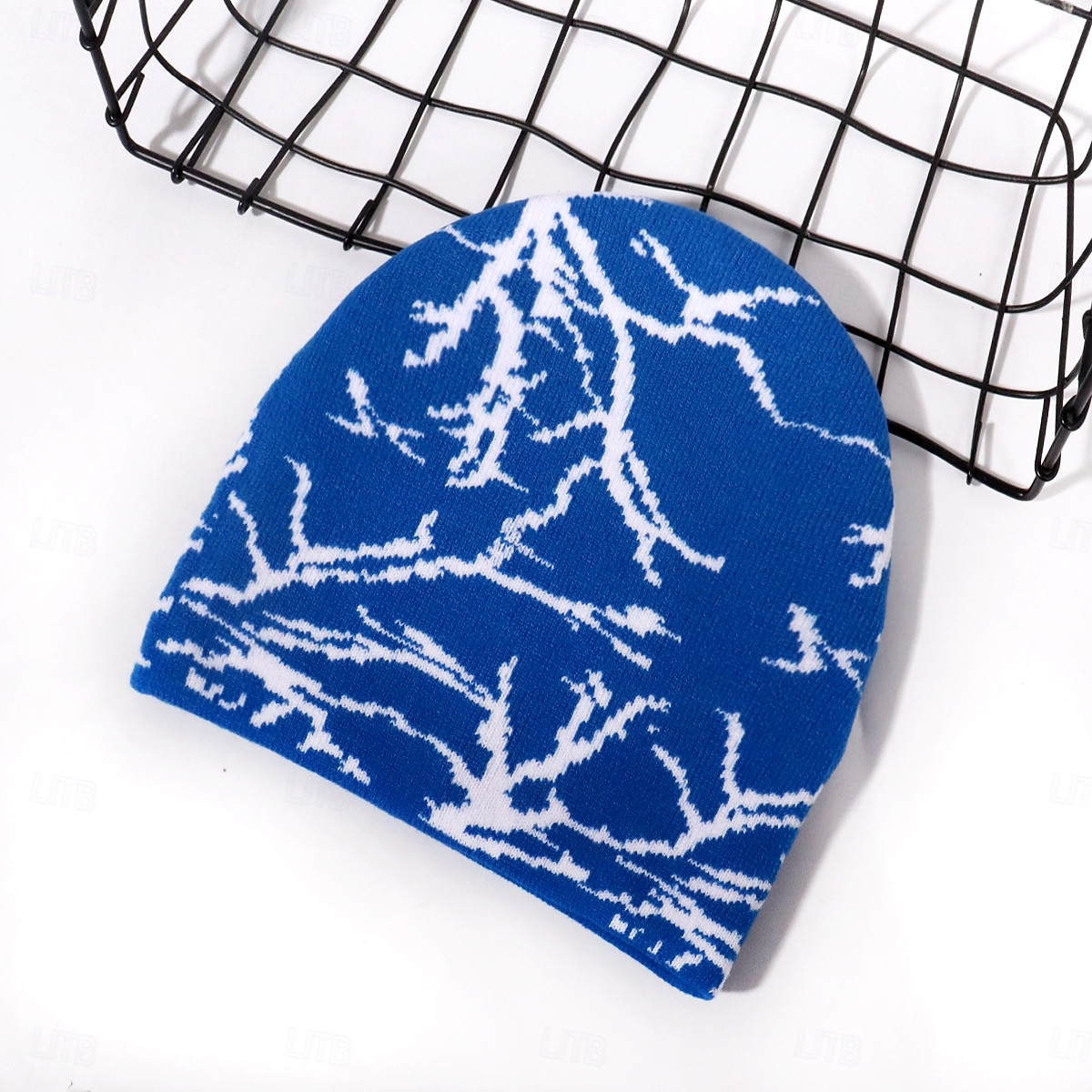 Herren Unisex Beanie Mütze Wintermützen Beanies Schädelkappe Strickmütze Schwarz Weiß Acrylfasern Jacquard Gestrickt Gemütlich Halloween Alltagskleidung Festival Blitz Warm 2026 - $4.49 –P5