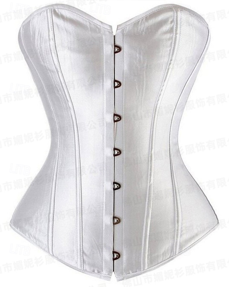 Mulheres Corset Shapewear Cincher Cintas Corpete Sexy Moda Sensual Cor imaculada Hem irregular Frente Única Férias Rua Encontro Sem Manga ombro frio Preto Branco Primavera Outono Moderno de 2025 por $26.99 –P6