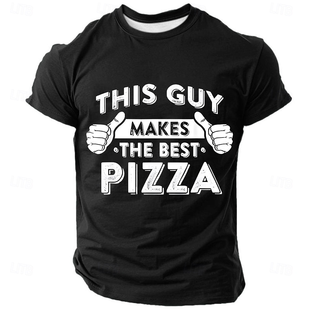 Voor heren Pizza Grappig jargon T-shirt Korte mouw T-shirt 3D-afdrukken Strakke ronde hals Overhemd Modieus Dagelijks Straat Dagelijks Zwart Rood blauw Zomer Lente Kleding S M L XL XXL XXXL 2025 - $17.99 –P4