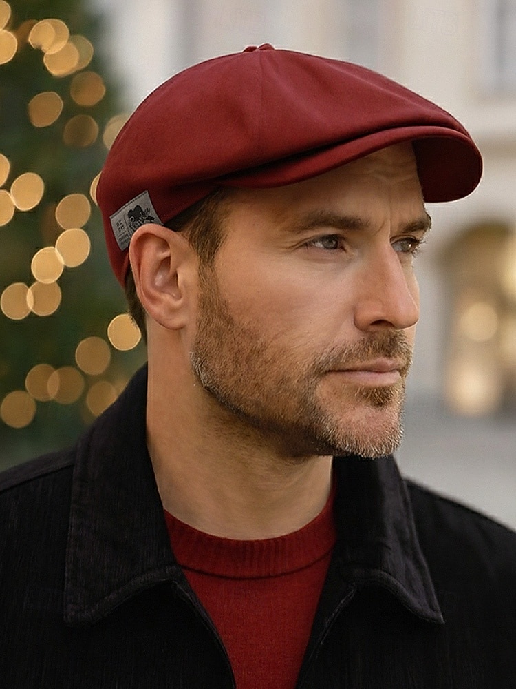 Herre bomullsflakhatt vintage avisboyhatt, justerbar Gatsby beretlue til julefester, vinterantrekk og hverdagsbruk 2026 - $11.99 –P3