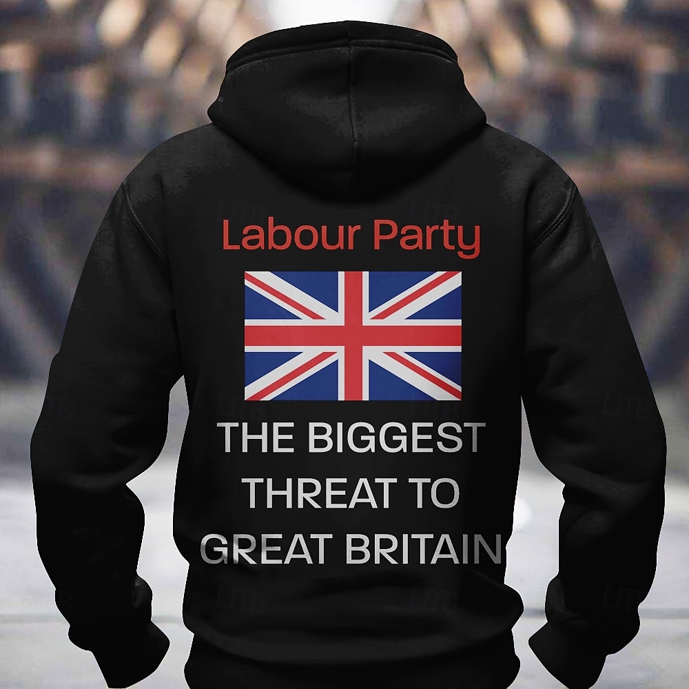 Men's Flag UK Backprint Hoodie Sweatshirt Sports Fashion Long Sleeve Crew Neck Outdoor Streetwear Office Blue Black Red Green Gray Drawstring 3D Fall Winter Designer S M L XL XXL XXXL 2026 - $28.99 –P1