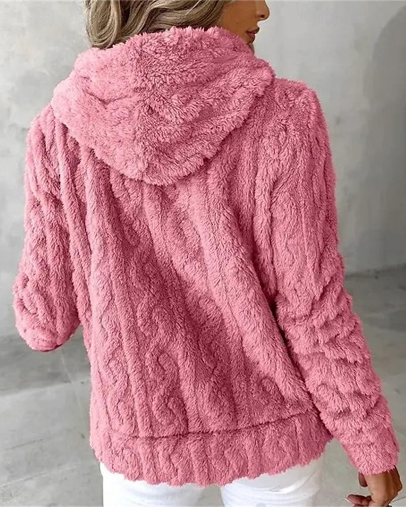 Per donna Giacca in Pile Cappotto Giacca con Cappuccio Caldo Confortevole Cerniera Tasca Moda Moderno Casual Semplice Uscire Weekend Cerniera Regolare Con Cappuccio Vestibilità regolare Manica Lunga del 2025 a $26.99 –P8