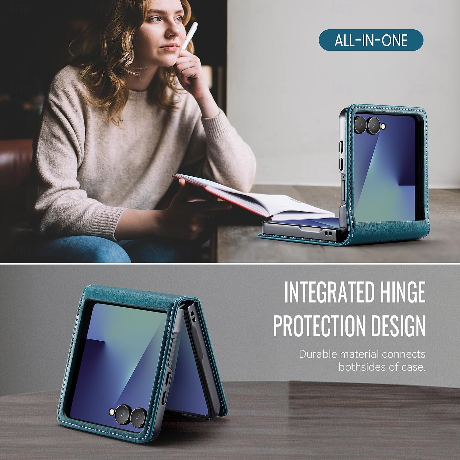 Handy Hülle Handyhüllen Für Samsung Galaxy Z Flip 7 Magnetische Adsorption Brieftaschenhülle Magnetisch Vollschutz Ständer TPU PU-Leder 2026 - $15.99 –P9