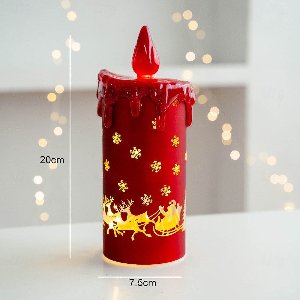 1 Pc Christmas Glass LED Light Handheld Light Electronic Candle Light Wind Light Desktop Ornament Light Atmosphere Light Warm Light AAA Battery Box 2025 - CAD $11.99 –P2