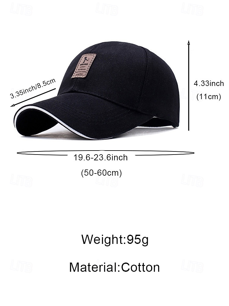 Men's Cotton Baseball Cap in Multiple Colors, Adjustable Casual Hat with Patch Design, Christmas Gift for Outdoor, Sports and Holiday Wear 2026 - $11.99 –P10