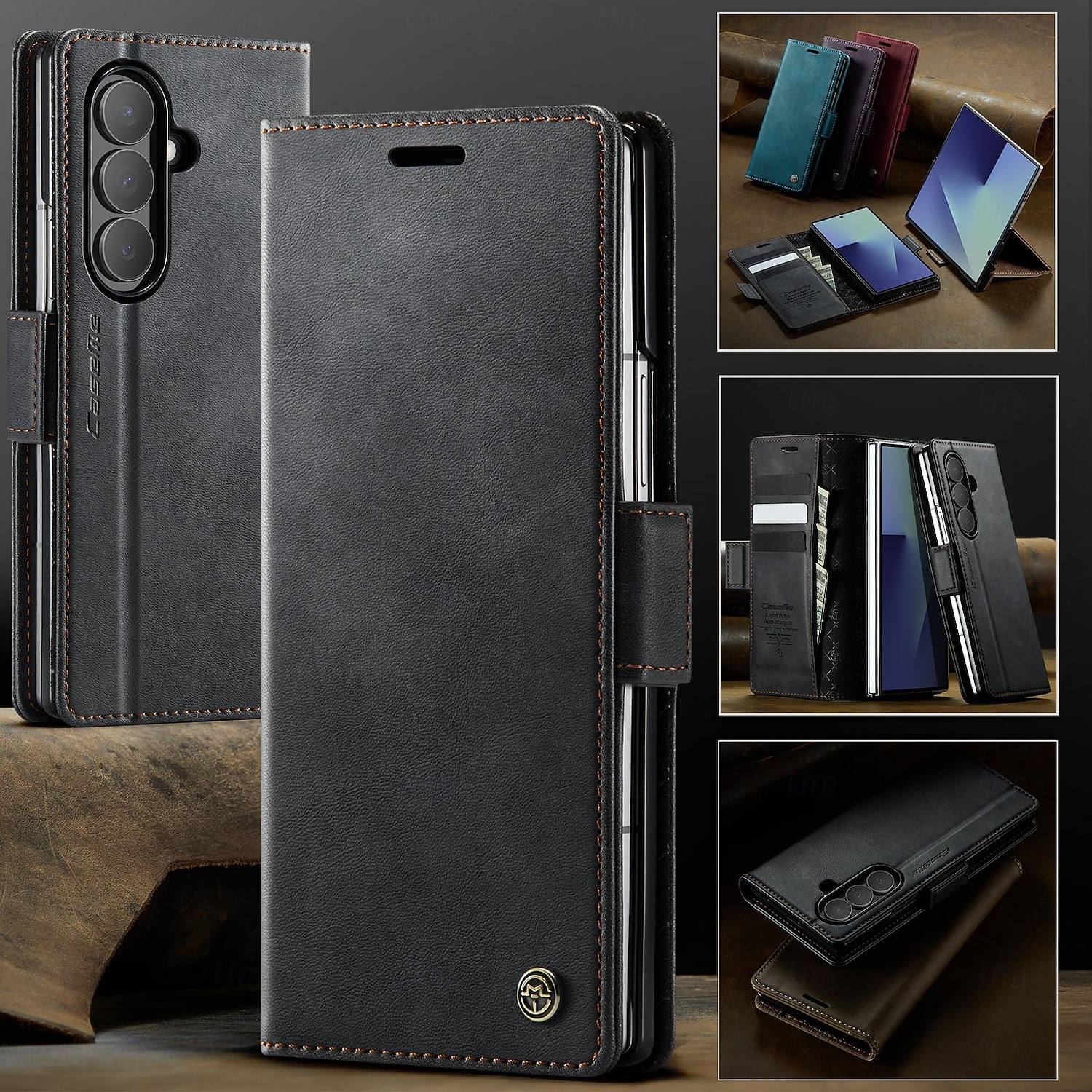 Phone Case For Samsung Galaxy Z Fold 7 Magnetic Adsorption Wallet Case Magnetic Full Body Protective Kickstand TPU PU Leather 2025 - $13.99 –P2