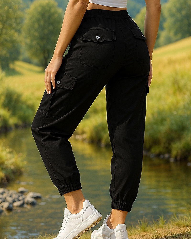 Жен. Брюки карго Штаны для туризма и прогулок Весна Осень На открытом воздухе Стандартный Быстровысыхающий Нижняя часть Карман Черный Розовый Отдых и Туризм Бег S M L XL XXL 2026 - $34.99 –P1