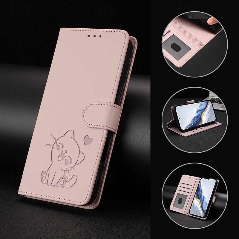 2025年 電話 ケース 用途 グーグル ピクセル9プロ ピクセル9プロXL Pixel 8 Pro Pixel 8 ウォレットカードケース 全身保護 ストラップ付き カメラレンズプロテクター 猫 レトロ風 TPU PUレザー  コレクション – $11.99 –P8
