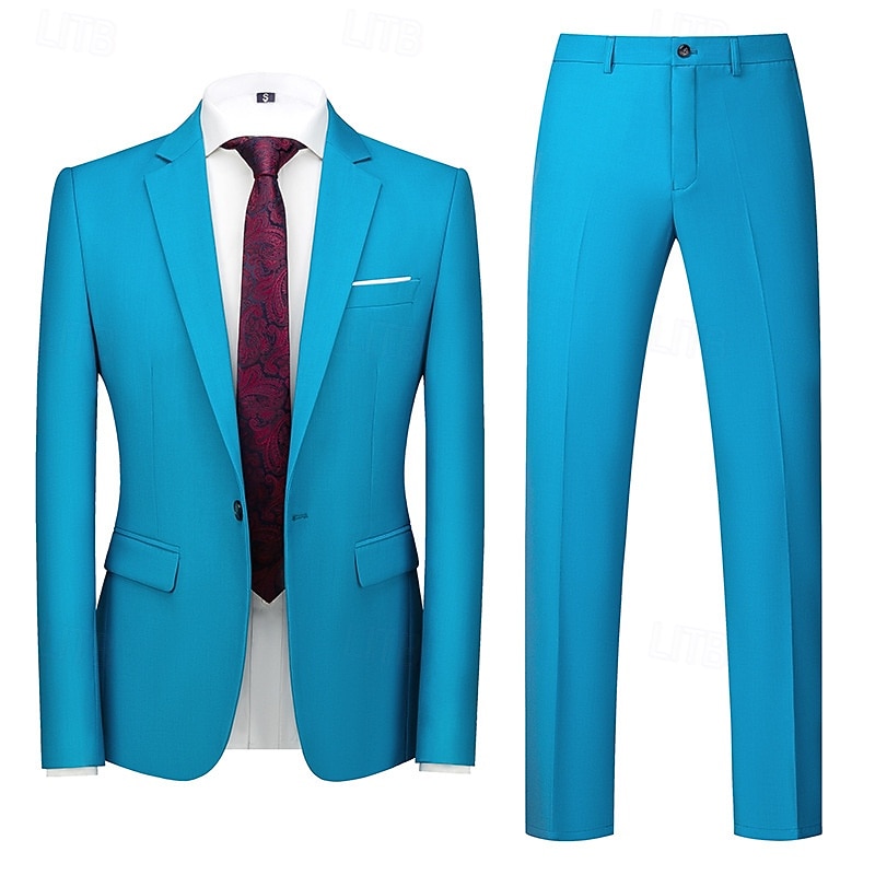 Homens Blazer Fato O negócio Coquetel Festa de Casamento 2 Peças Moda Casual Primavera Outono Poliéster Tecido Bolsos Botões Confortável Não Trespassado Jaqueta esporte Amarelo Escuro Cinzento Escuro de 2026 por $112.99 –P15