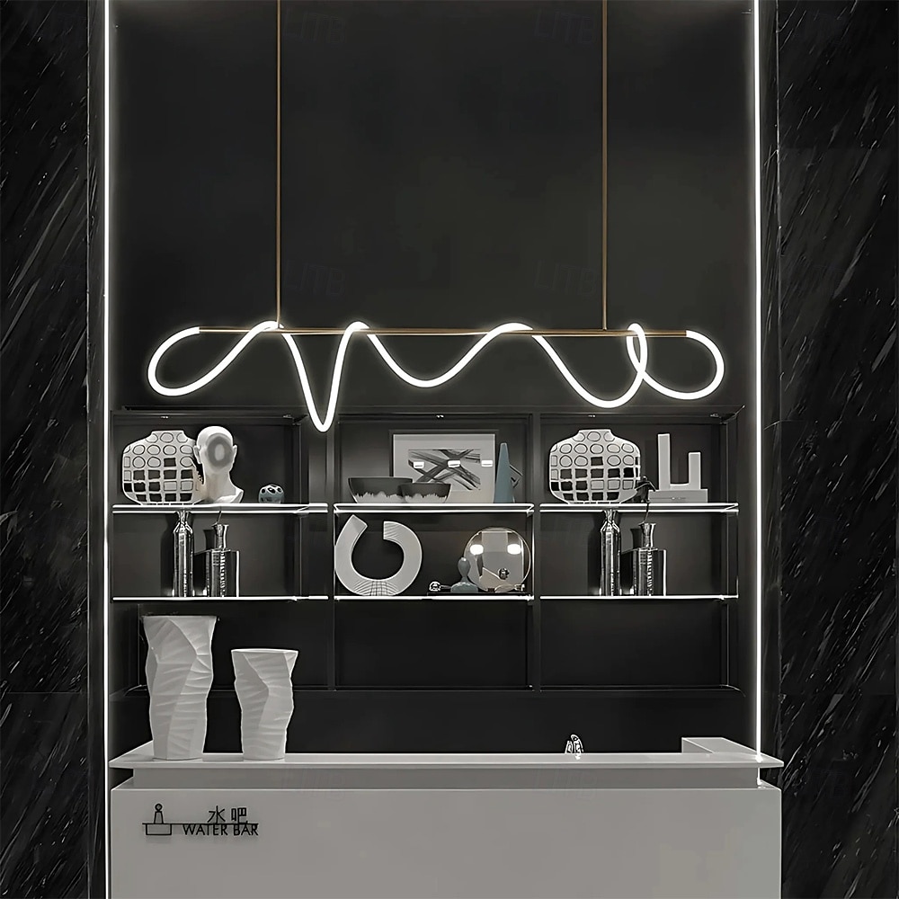 LED závěsné světlo, styl note, severský design, moderní, jednoduché, americké světlo, luxusní, barové osvětlení, kreativní, síťované, dlouhé, obývací pokoj, restaurace, lampy 2026 - $349.99 –P4