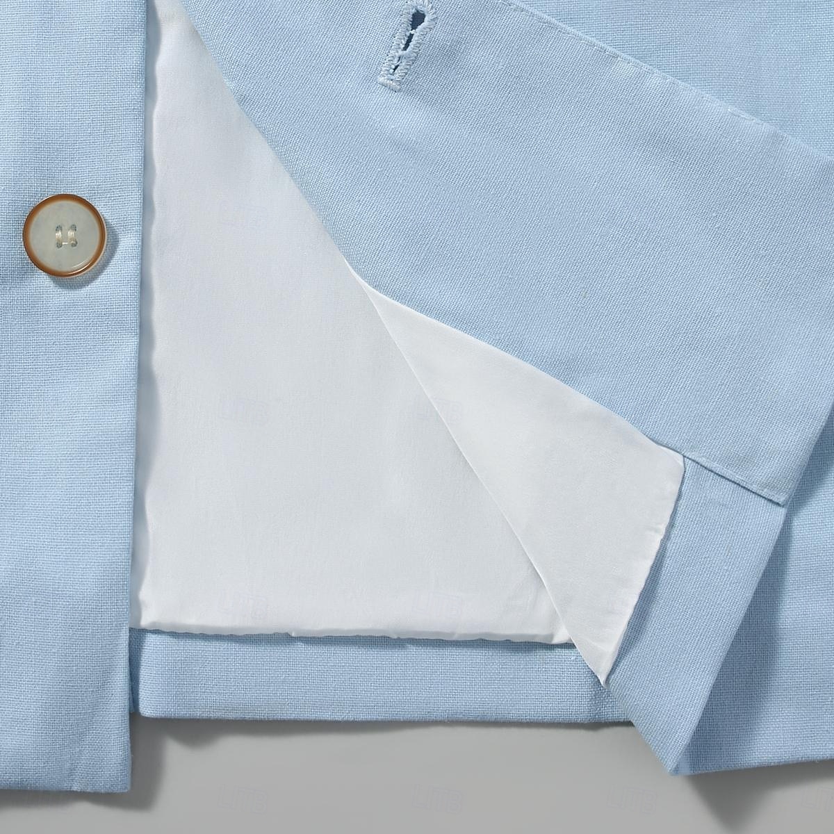 Per uomo Giacca di lino Formale Casa Bottoni Minimalista Primavera & Autunno Autunno Tutte le stagioni Tinta unica Attivo Vintage Colletto a Camicia Regolare Blu marino Verde Cachi Azzurro Giacca del 2026 a $91.99 –P22