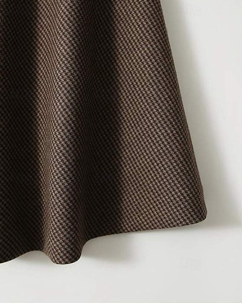 Dámské Sukně A Módní Na běžné nošení Midi Vysoký pas Sukně Pepito Nabírané šaty Neelastické Lehce elastické ulice Denní Kávová Podzim Polyester 2025 - $33.99 –P6