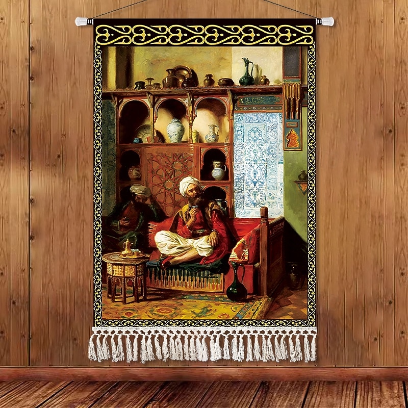 Skönhet Uyghur etnisk stil väggtapet konstnärlig bakgrundsdekoration boho hängande konst för sovrum vardagsrum eller café 2025 - $14.99 –P14