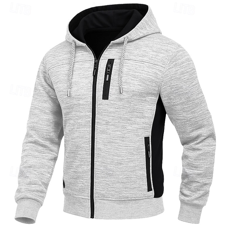 Homme Sweat à capuche Sweat à capuche zippé intégral Sweat à capuche en polaire Sweat à capuche tactique Noir Blanche Vert Véronèse Rouge Bordeaux bleu marine À capuche Uni Fermeture éclair Sport de 2025 ? $23.99 –P1