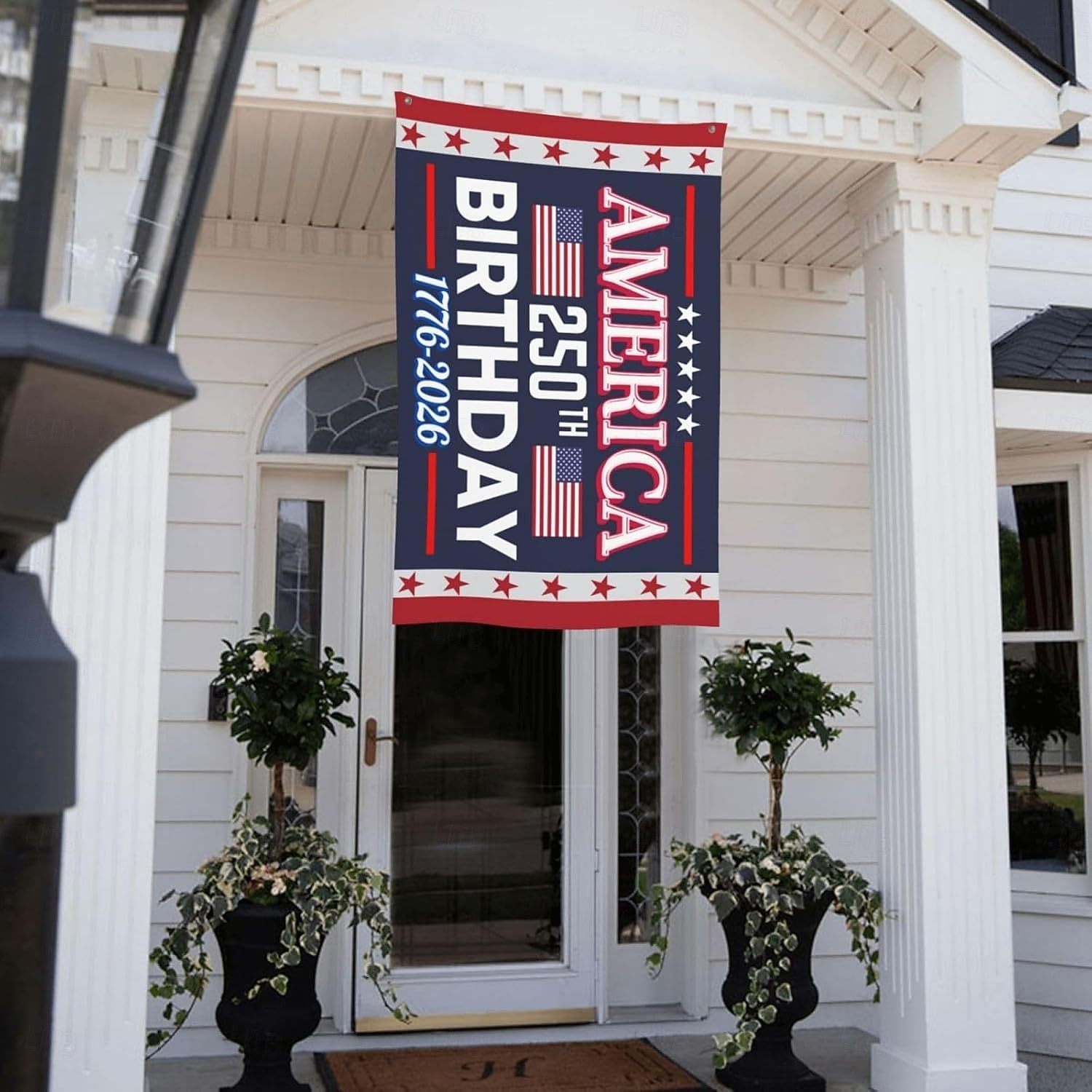 Bandiera del 250° anniversario degli Stati Uniti 1776-2026, striscione patriottico americano per esterni, per la celebrazione del giorno dell'indipendenza, per la decorazione di giardini, cortili o del 2026 a $11.49 –P3