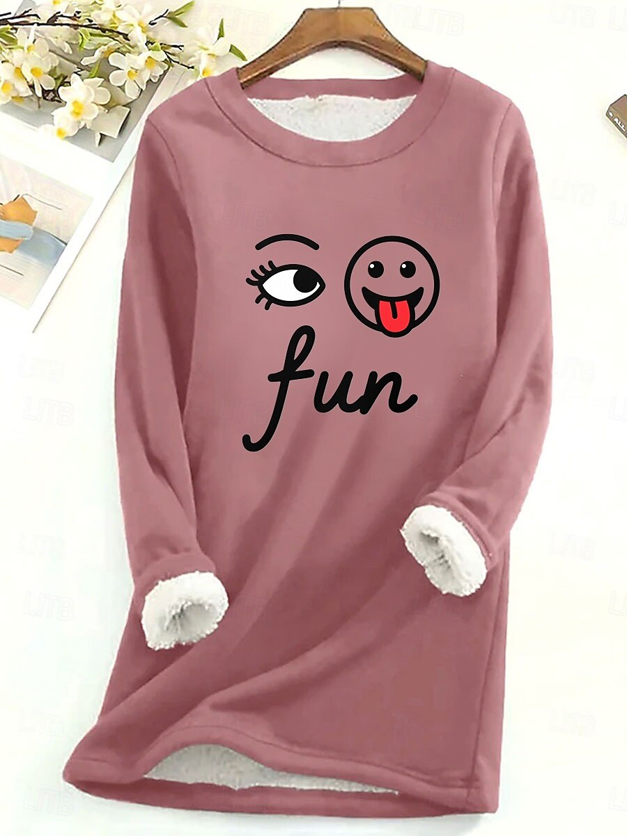 Pull-over pour femme, sweat-shirt graphique, chaud, décontracté, duveteux, manches longues, col rond, régulier, streetwear, décontracté, jaune, rose, rose foncé, bleu, gris, printemps, automne, hiver de 2025 ? $23.99 –P3