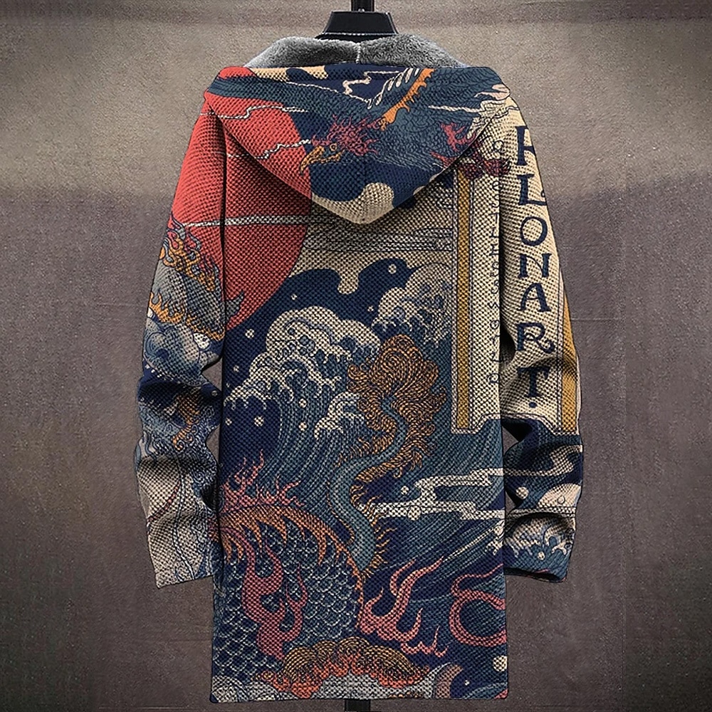 Ανδρικά Γραφική Χειμερινό παλτό Μπουφάν fleece Παλτό Διατηρείτε Ζεστό Άνετο Καθημερινό Causal Καθημερινά Ρούχα Φερμουάρ Τσέπη 3D εκτύπωση Φθινόπωρο Χειμώνας Με Κουκούλα Μακρυμάνικο Ρουμπίνι 2026 - $56.99 –P2