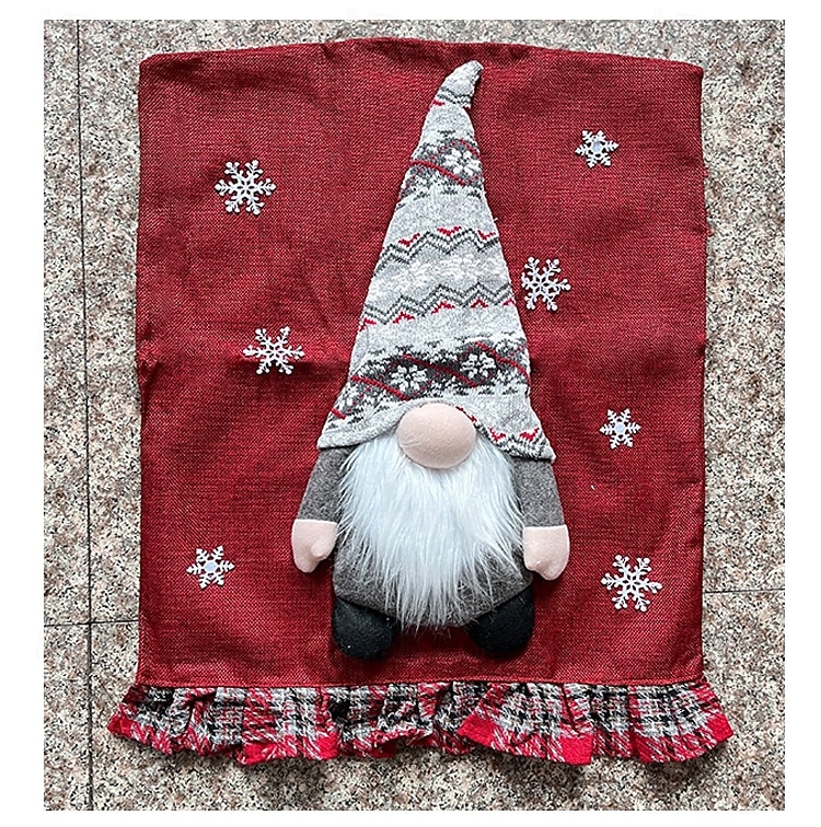 Vánoční potahy na židle potahy bez obličeje na židle s motivem Santa Clause přírodní pytlovina sváteční dekorace židle útulný vánoční potah na jídelní židli vánoční dekorace do domácnosti 2025 - $14.49 –P4