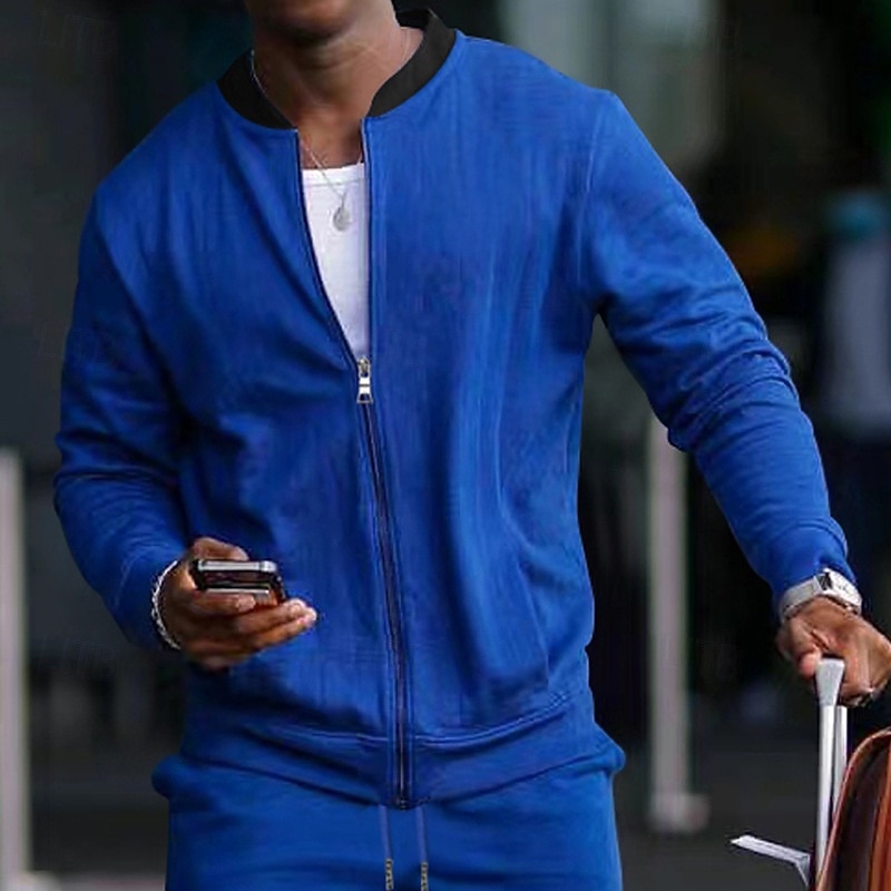 Per uomo Giacca Leggera Giacca Casual Vacanza Quotidiano Traspirante Tasca Primavera Autunno Blocco di colori Moda Classico Collo alla coreana Regolare Nero Giallo Rosso Blu marino Blu reale Giacca del 2026 a $24.99 –P7