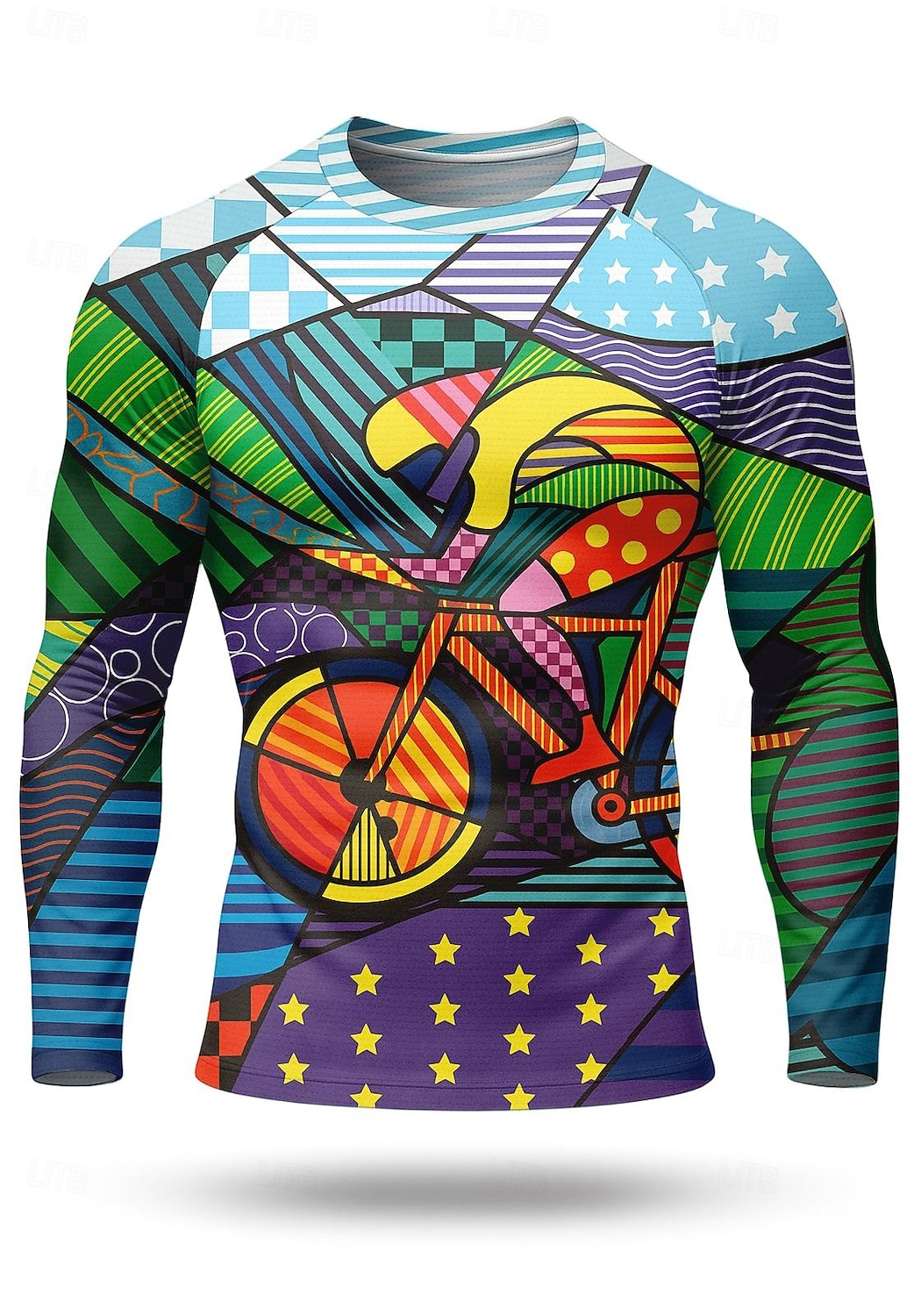 Homme Maillot de cyclisme Maillot de descente Géométrique manche longue Cyclisme Maillot Top avec 3 poches arrière Séchage Rapide Doux Confortable Évacuation de l'Humidité Des sports Violet Vêtement de 2025 ? $20.99 –P1