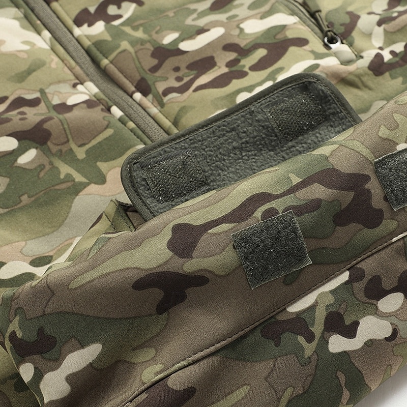 Herr Utomhusjacka Softshelljacka Vandringsjacka Semester Dagligen Vindtät Vattenfast Ficka Höst Vinter Kamuflasje Mode Klassisk Huva Normal Mörkgrå Svart Ljusgrön Blå Mörkgrön Jacka 2026 - $47.99 –P6