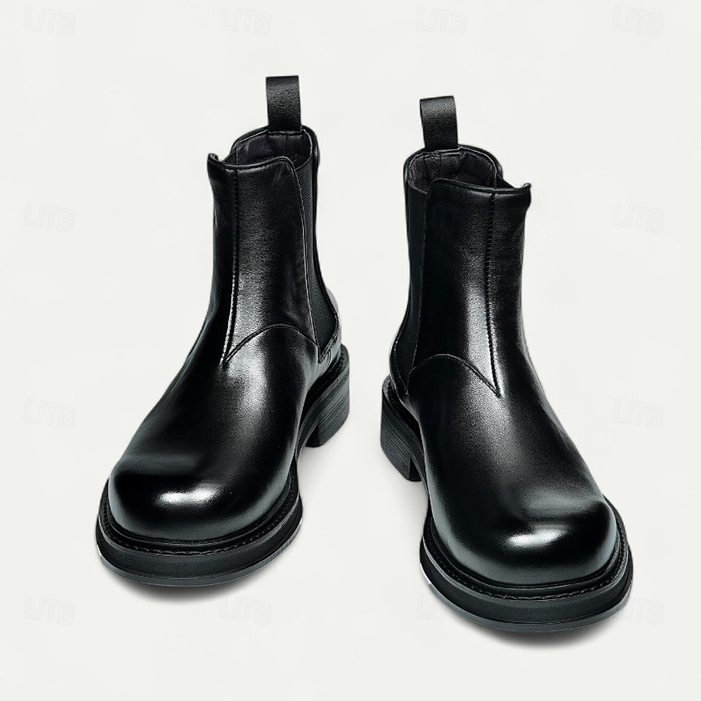 Bottines Chelsea noires pour hommes, bottines classiques à enfiler pour hommes d'affaires, fêtes et occasions formelles de 2025 ? $129.99 –P6