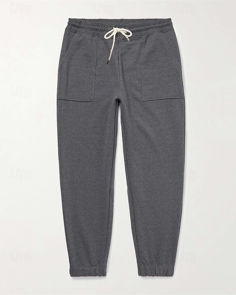 Herren Jogginghose Hose Kordelzug Tasche Elastischer Bund Einfach Komfort Sport im Freien Täglich Mode Lässig Grau Mikroelastisch 2025 - $13.99 –P3